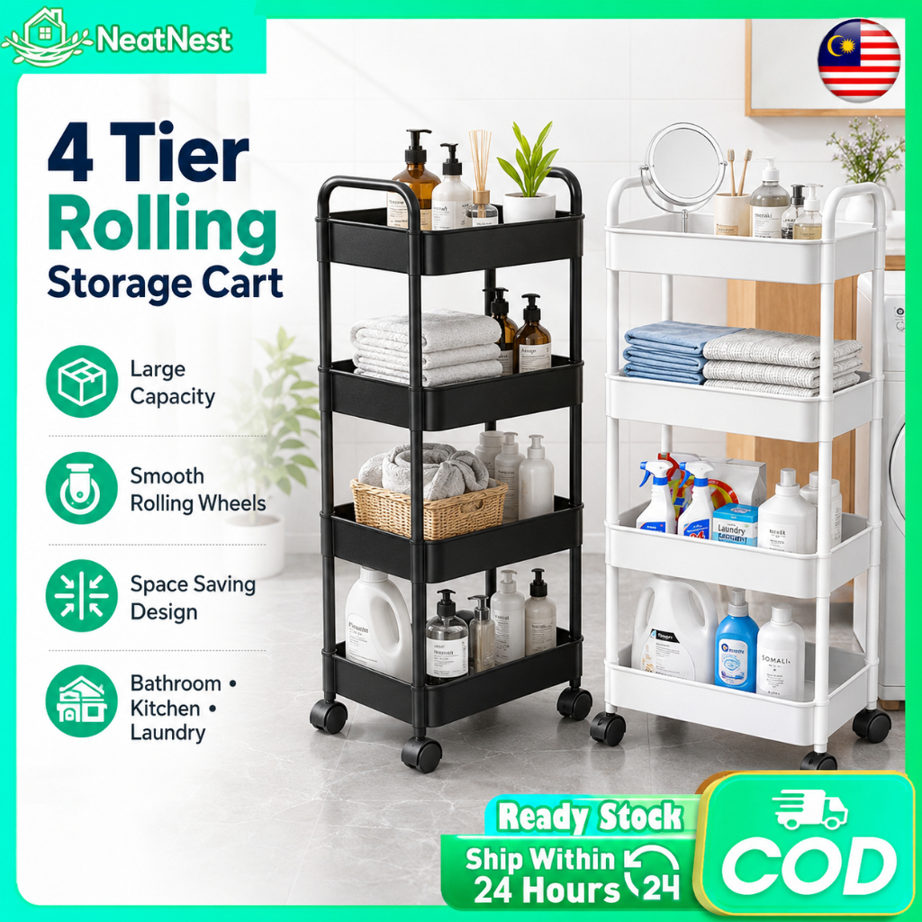 Multifunction Trolley Home Kitchen Storage Rack Cart Office Shelves ...