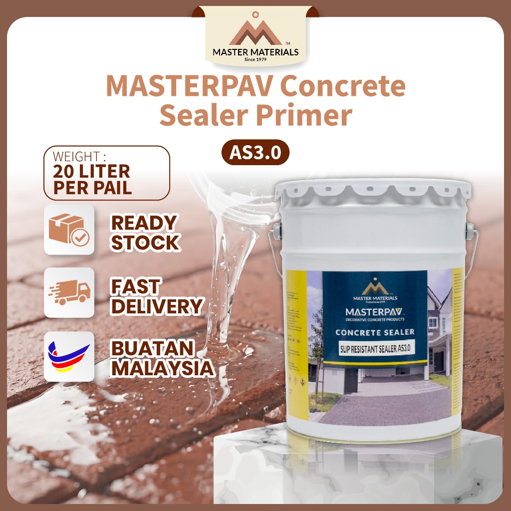 MASTERPAV Concrete Slip Resistant Acrylic Sealer (20L) AS3.0 | Shopee ...