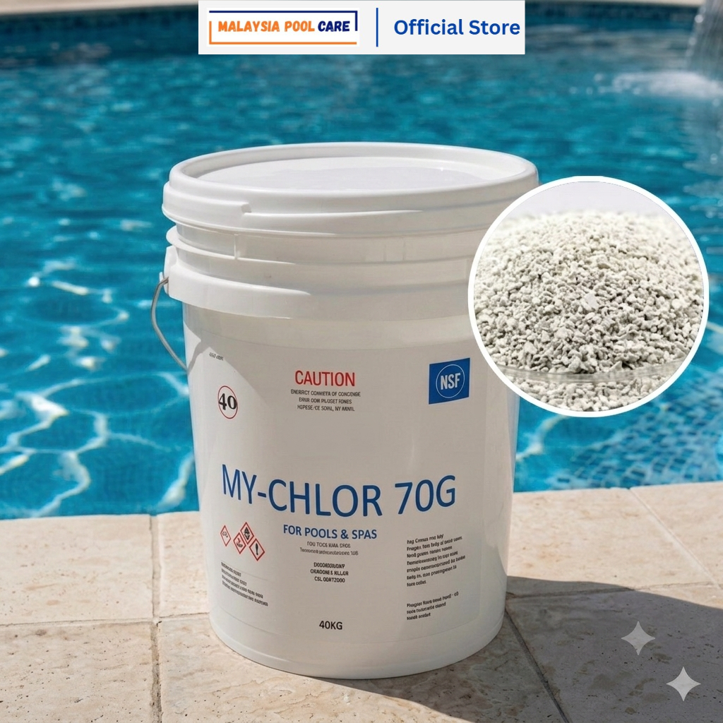 Chlorine Klorin 40KG MY-CHLOR 70% Granules / Calcium Hypochlorite 70% ...