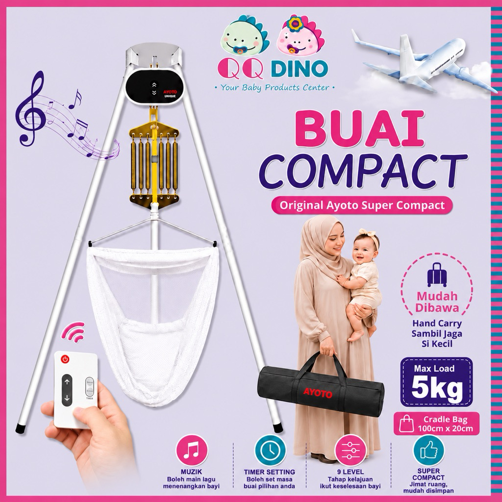 Buaian TRAVEL SET COMPACT baby Cradle buai baby SPRING COT BABY TRAVEL ...