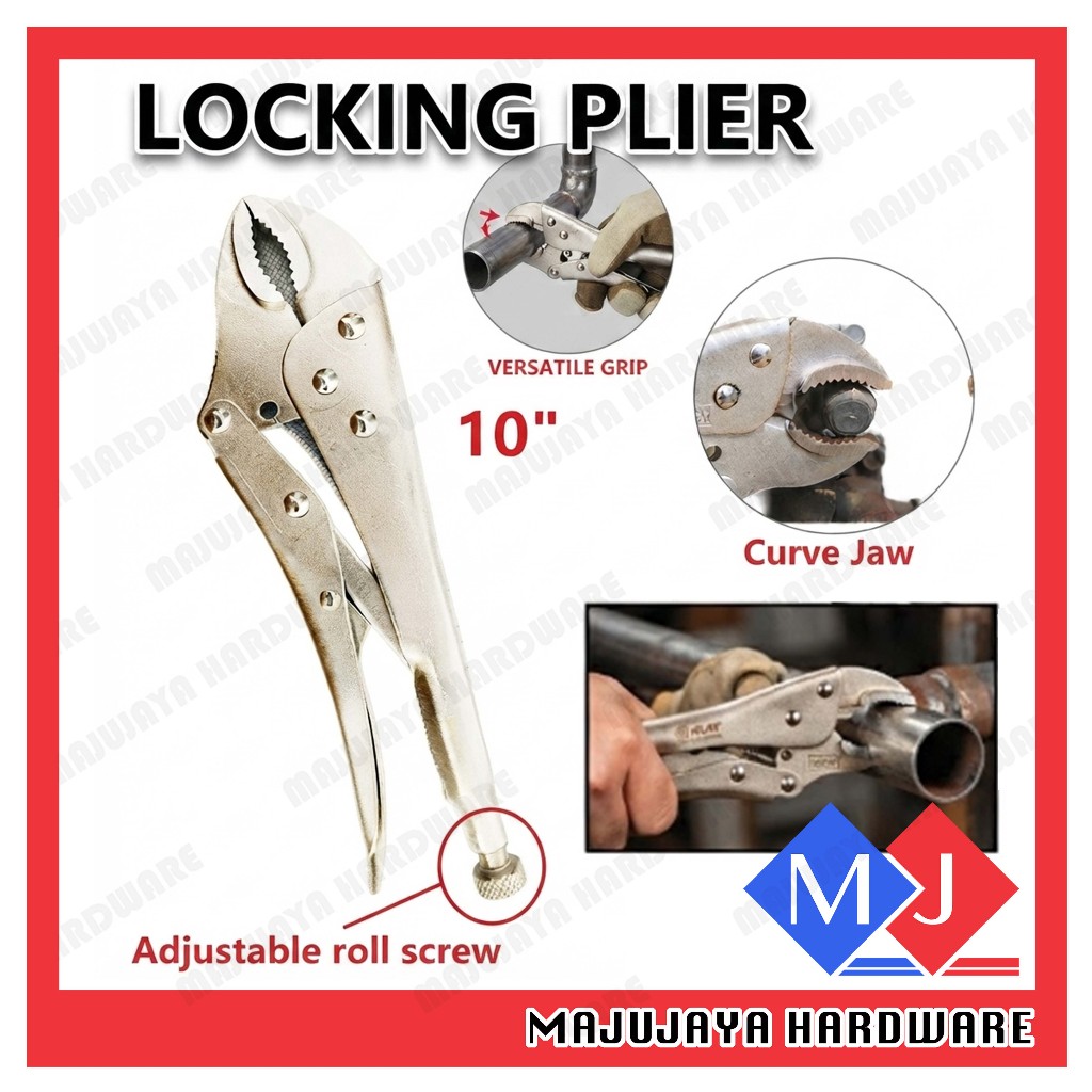 10” Locking Plier 250mm Curved Jaw Vise Grip Torque Lock Heavy Duty ...