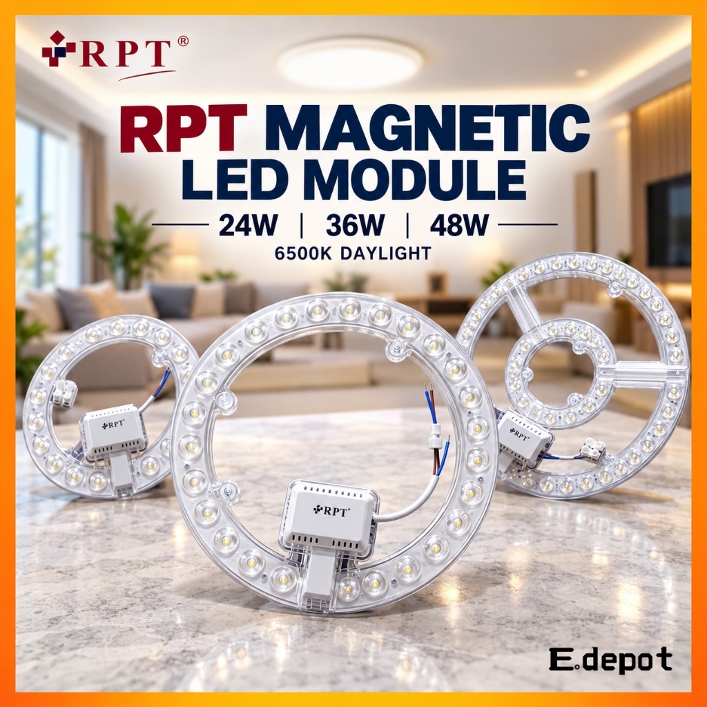RPT Magnetic LED Module 24W/36W/48W 6500K Daylight | Lampu Siling Bulat ...