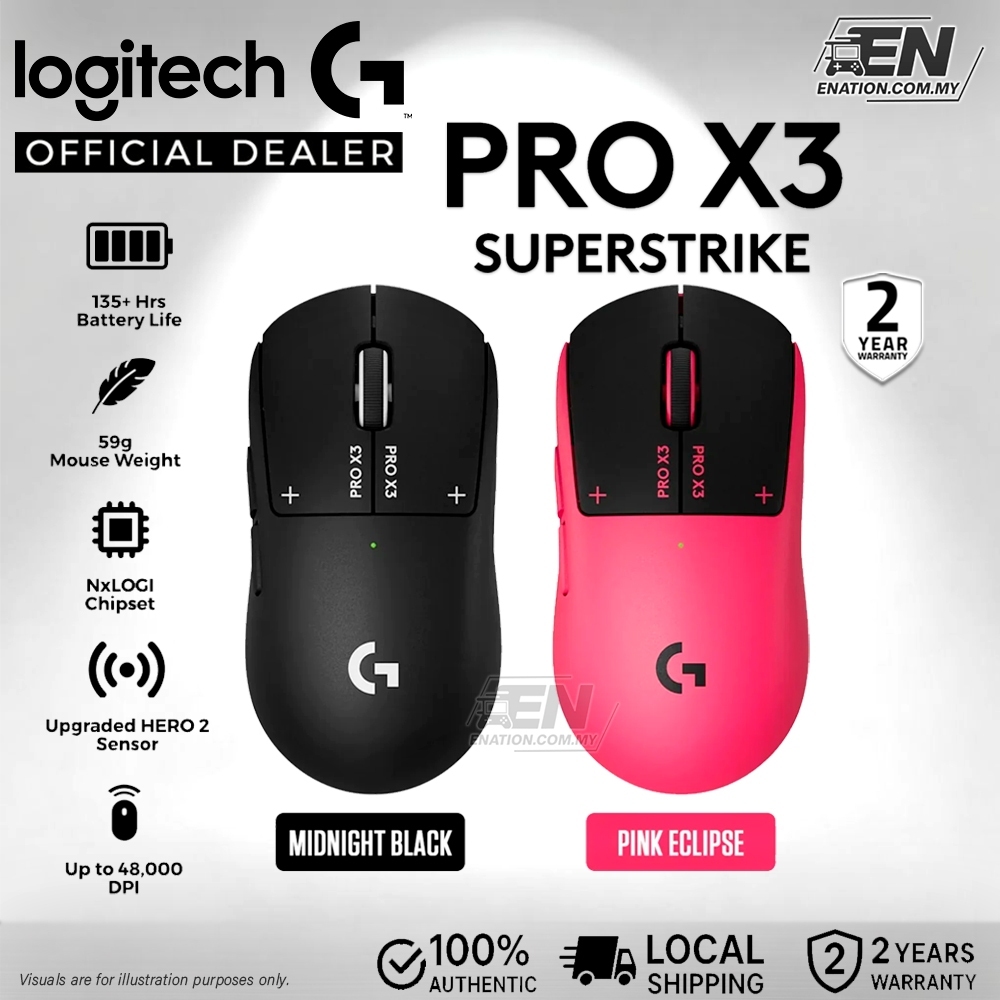 Logitech G PRO X3 SUPERSTRIKE LIGHTSPEED Wireless Gaming Mouse | Ultra ...