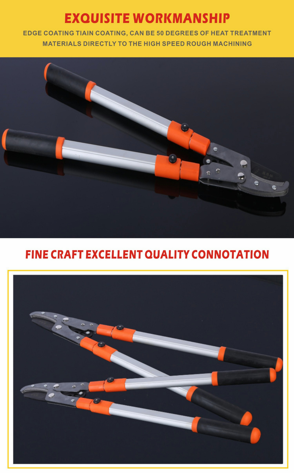 Telescopic Pruning Branch Scissor Cut Branch Shear Antislip Grip ...