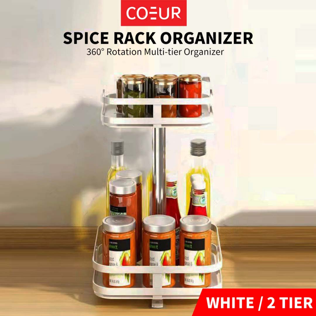 KitchenZ Coeur Kitchen Rotating Spice Rack Organizer For Counter Top ...