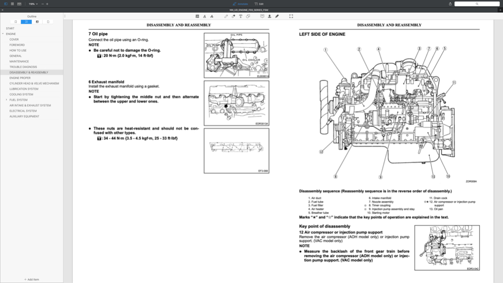 NISSAN UD DIESEL ENGINE FE6 / FE6A / FE6B / FE6T / FE6TA SERVICE REPAIR ...