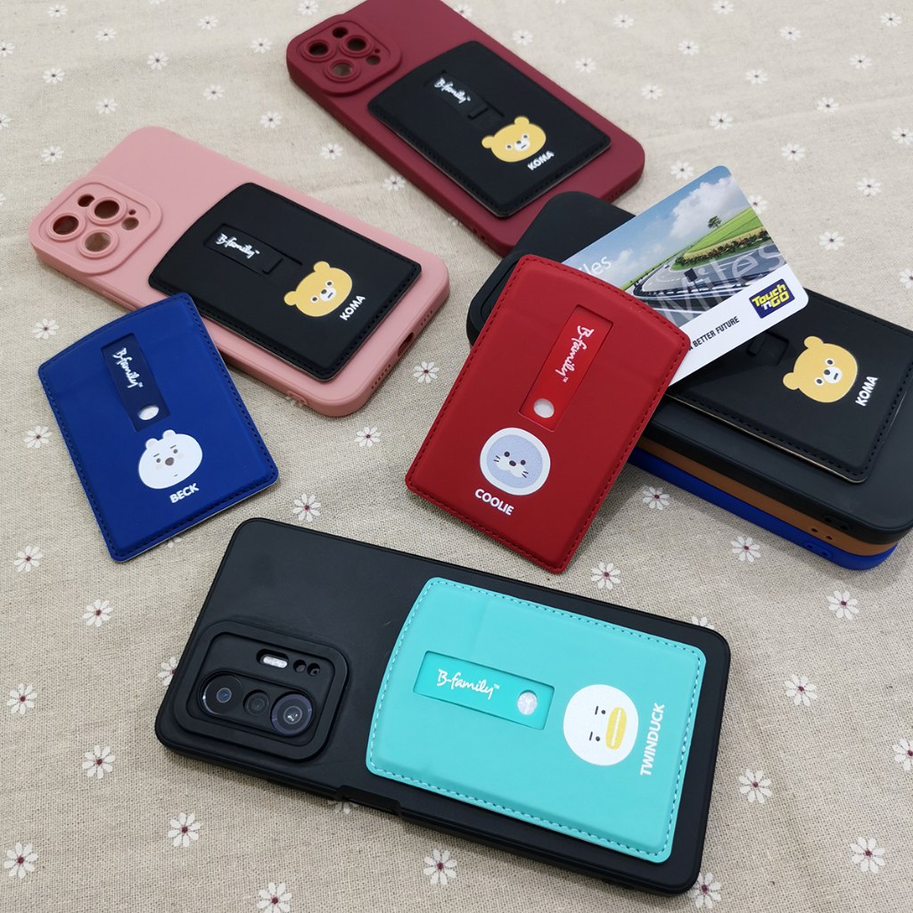 Vivo Y20 / Y12S / Y20S Simple Cute Card Holder Back Silicone Case TPU