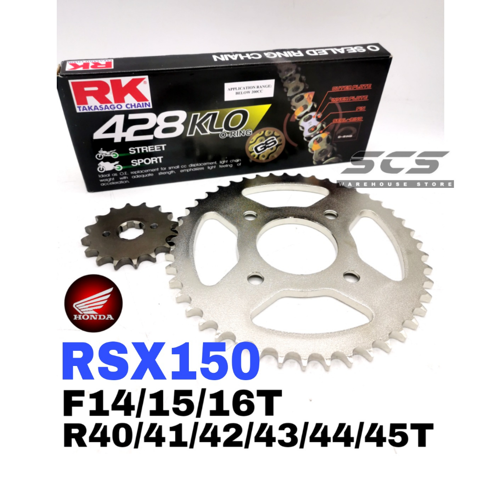 RKM Sprocket Complete Set Honda RSX150 Rantai RK 428 KLO O-Ring Chain ...