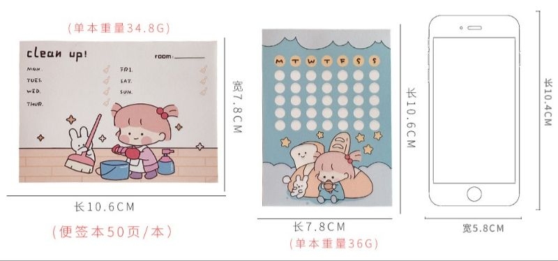 LZ 50 Pages Buku Memo Pad Comel Nota Sticky Note Cute Cartoon Diary ...