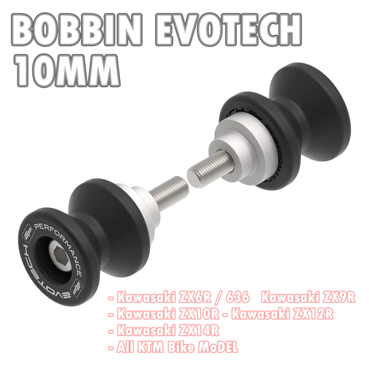 Evotech Bobbin Set Black Mm Mm Mm Rear Wheel Swing Arm Spools