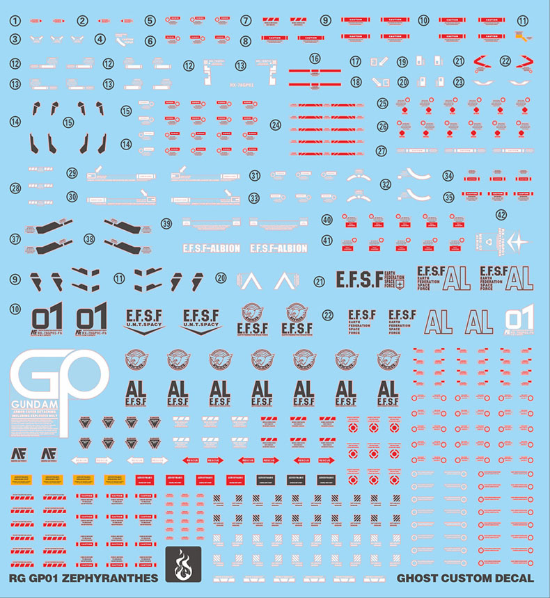 [COPY GHOST] RG27 RG 1/144 GP01 ZEPHYRANTHES [White Fluorescent] WATER ...