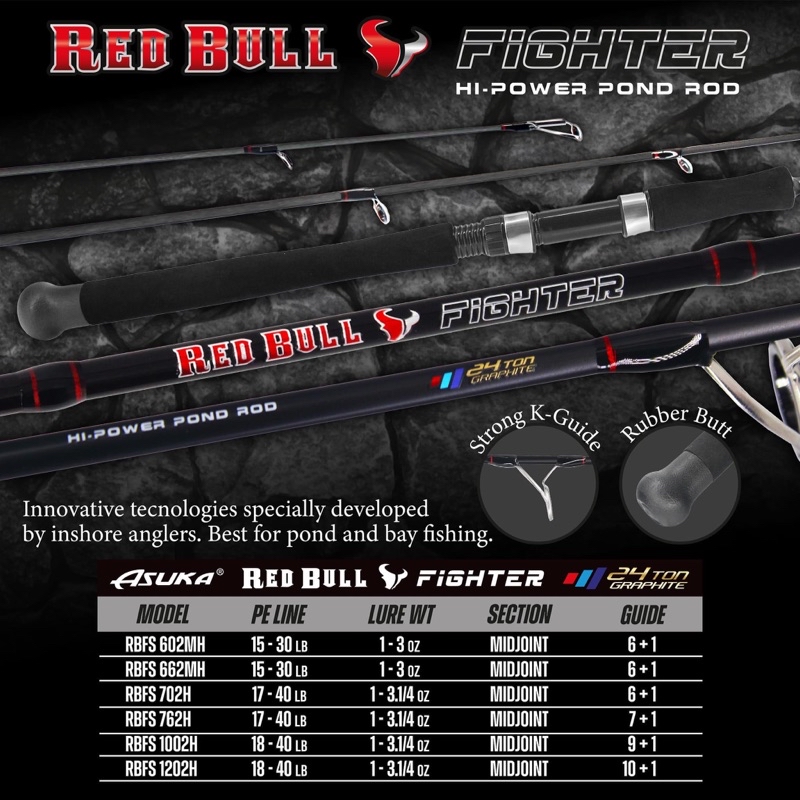 ASUKA RED BULL FIGHTER Spining Rod | Shopee Malaysia