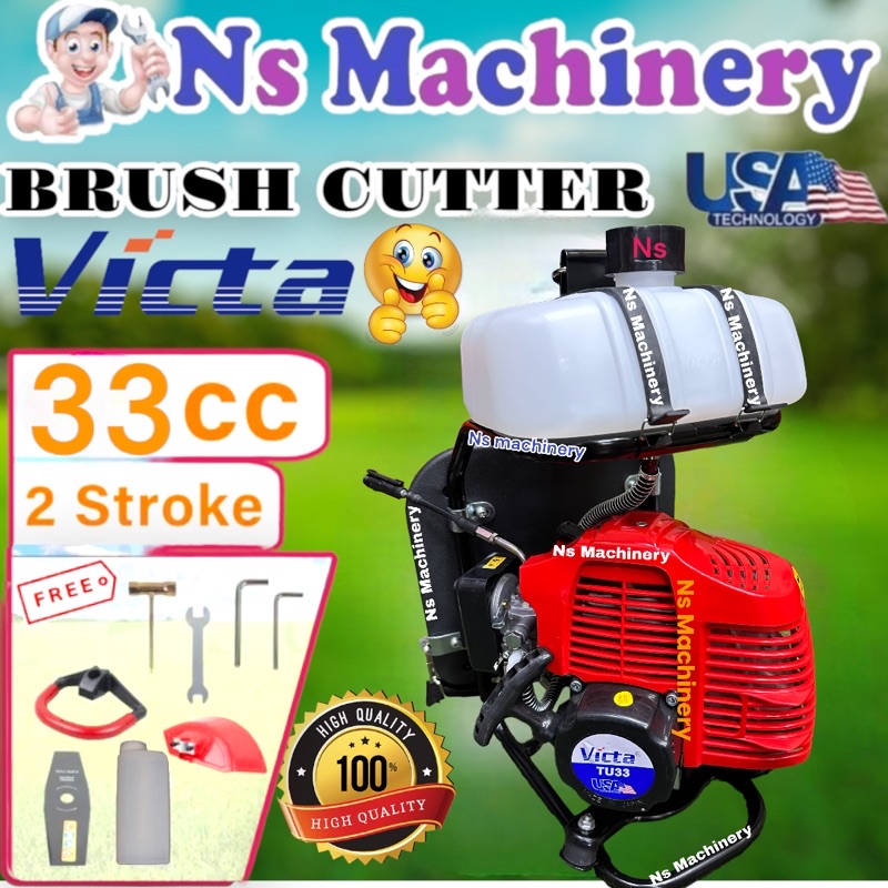 VICTA TU33 Brush Cutter 33cc Powerful Heavy Duty Engine Mesin Rumput ...