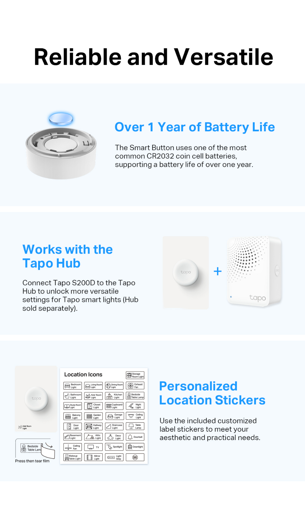 TP-Link Tapo S200D Smart Home Remote Wireless Dimmer Switch Doorbell ...