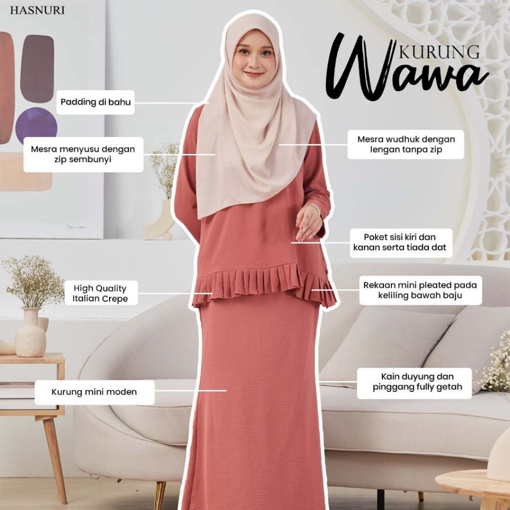 Baju Kurung by HASNURI Wawa Dress Muslimah Mini Ropol Sedondon Ibu Anak ...