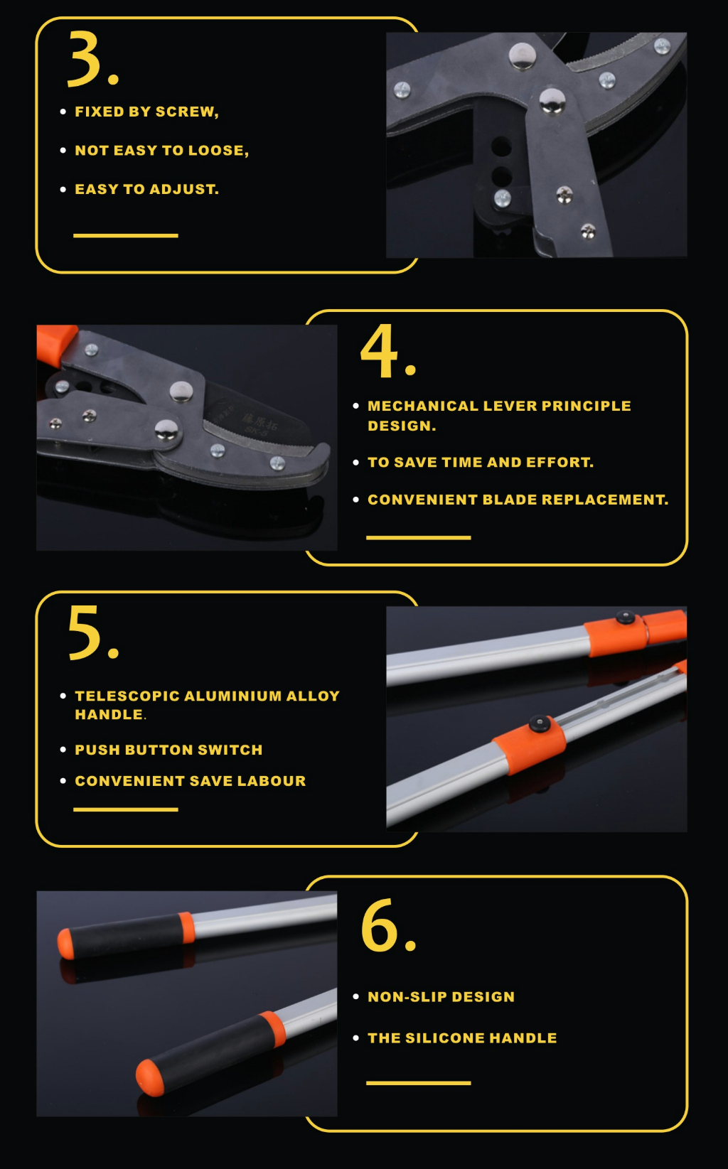 Telescopic Pruning Branch Scissor Cut Branch Shear Antislip Grip ...