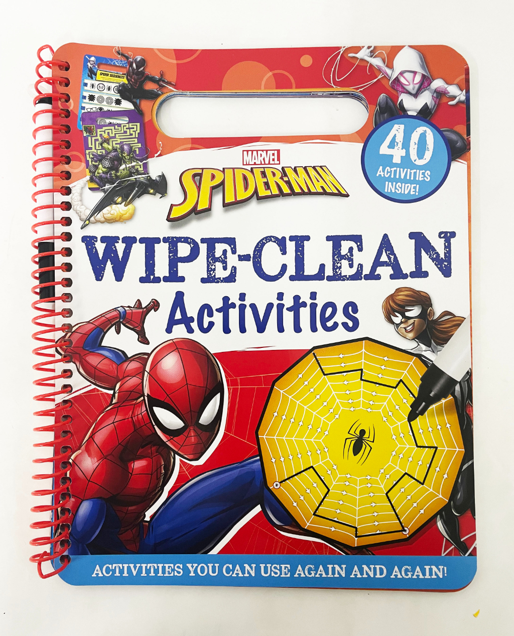 Marvel Spiderman Wipe Clean Activity Book with Pen for Kids to Draw ...