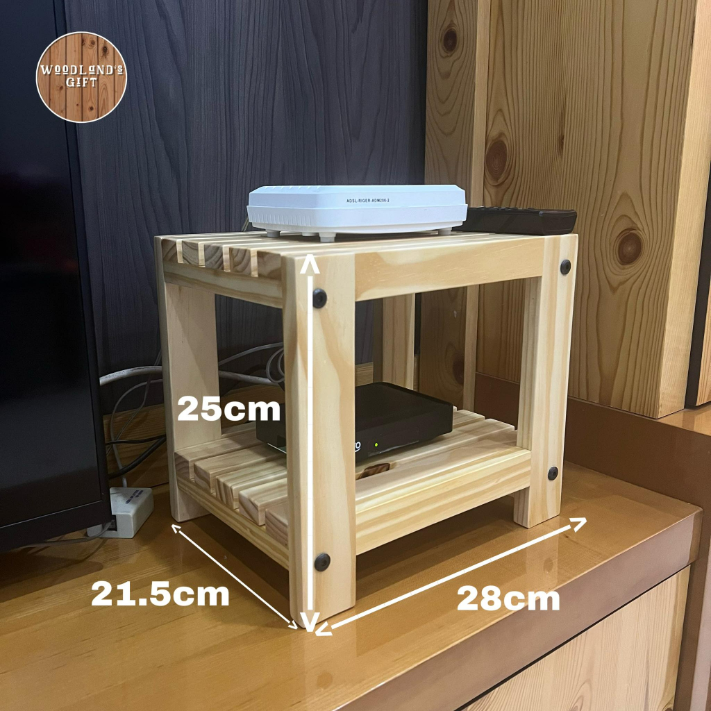 Solid wood MUJI style WiFi Shelf Rack/TV router rack (Self-assembly ...