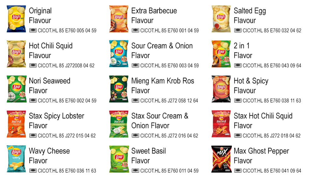 Lays Potato Chips 25g+- Thailand Snack Keropok Kerepek Salted Egg Lay's ...