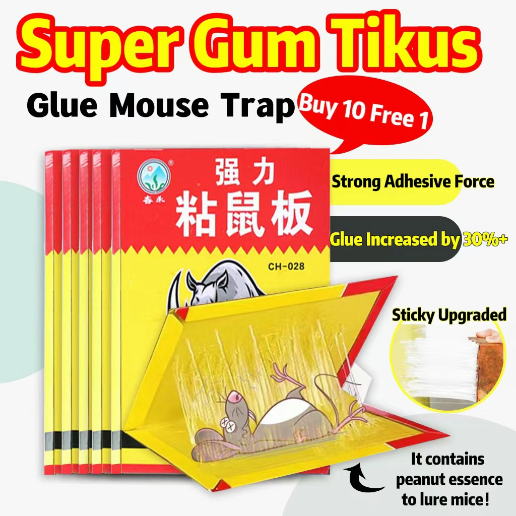 Green Killer Mouse & Rat Sticky Glue Trap Board Pest Control Rats Catcher  Papan Pelekat Tikus