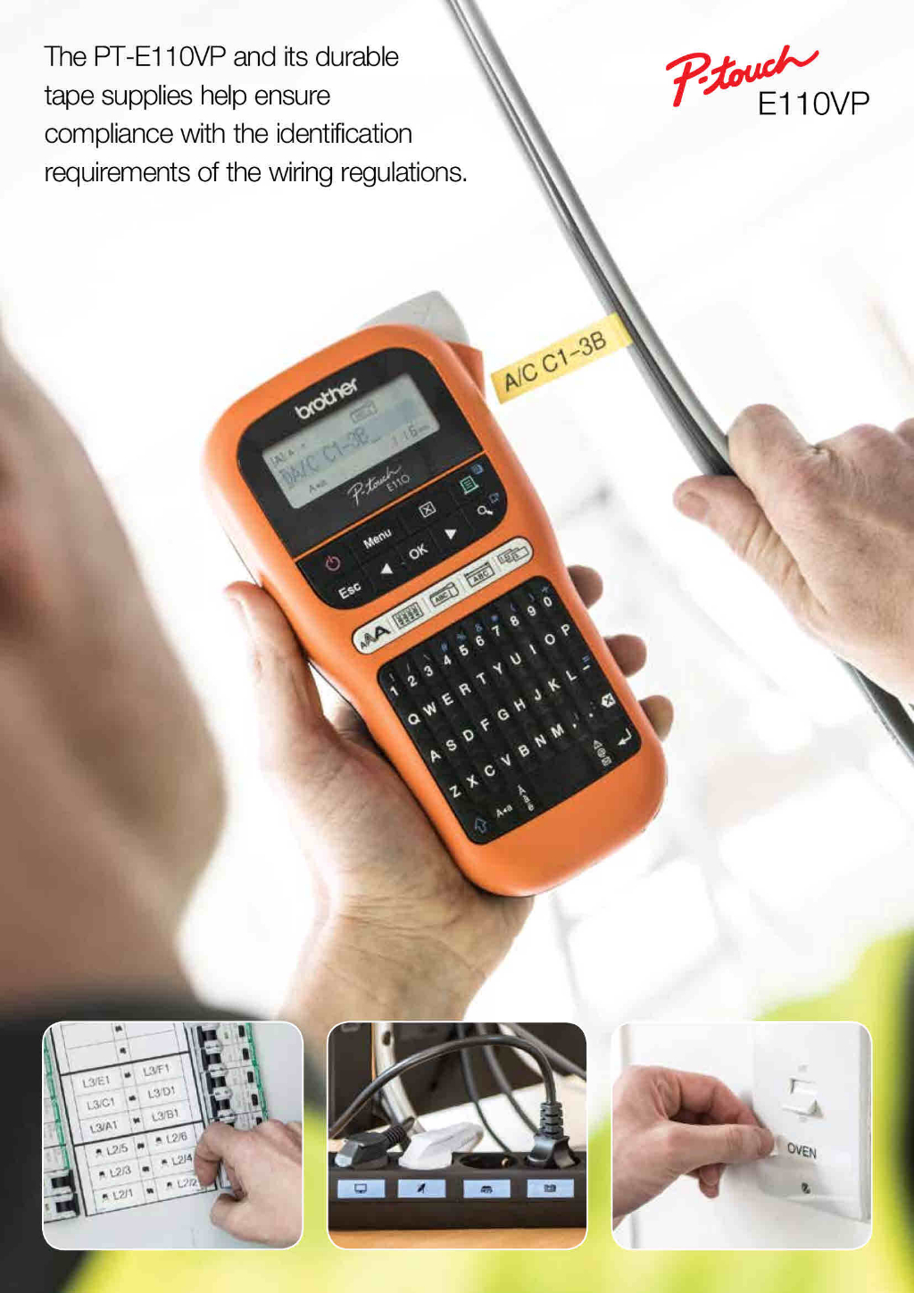 Brother PTE110VP Labelling Machine PTouch Label Maker PTE110 PTE110VP