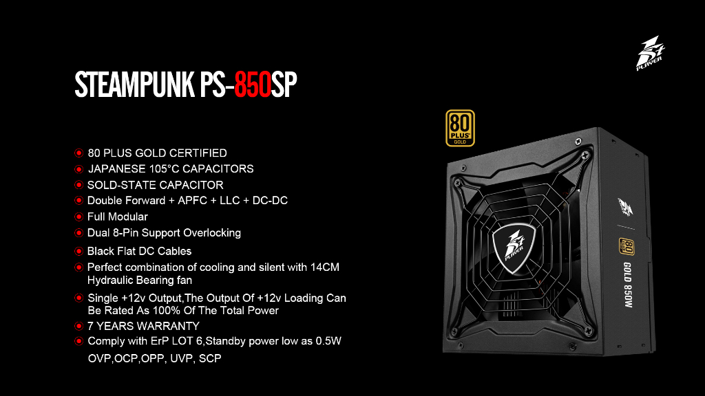 1st Player Steampunk PS-850SP | 850W Gaming Power Supply PSU | 80 Plus ...