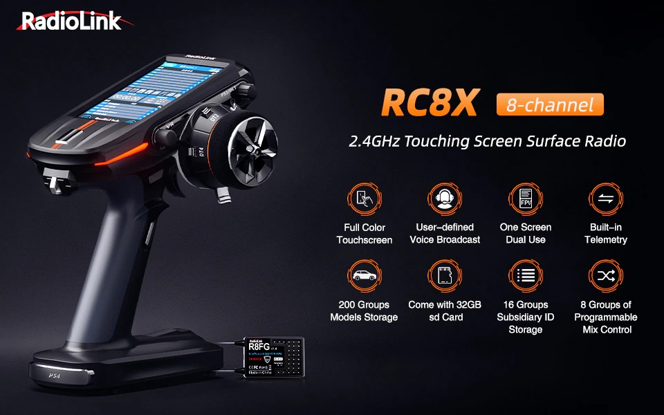 Radiolink RC8X Digital 8 Channel Transmitter RC Controller R8FG ...