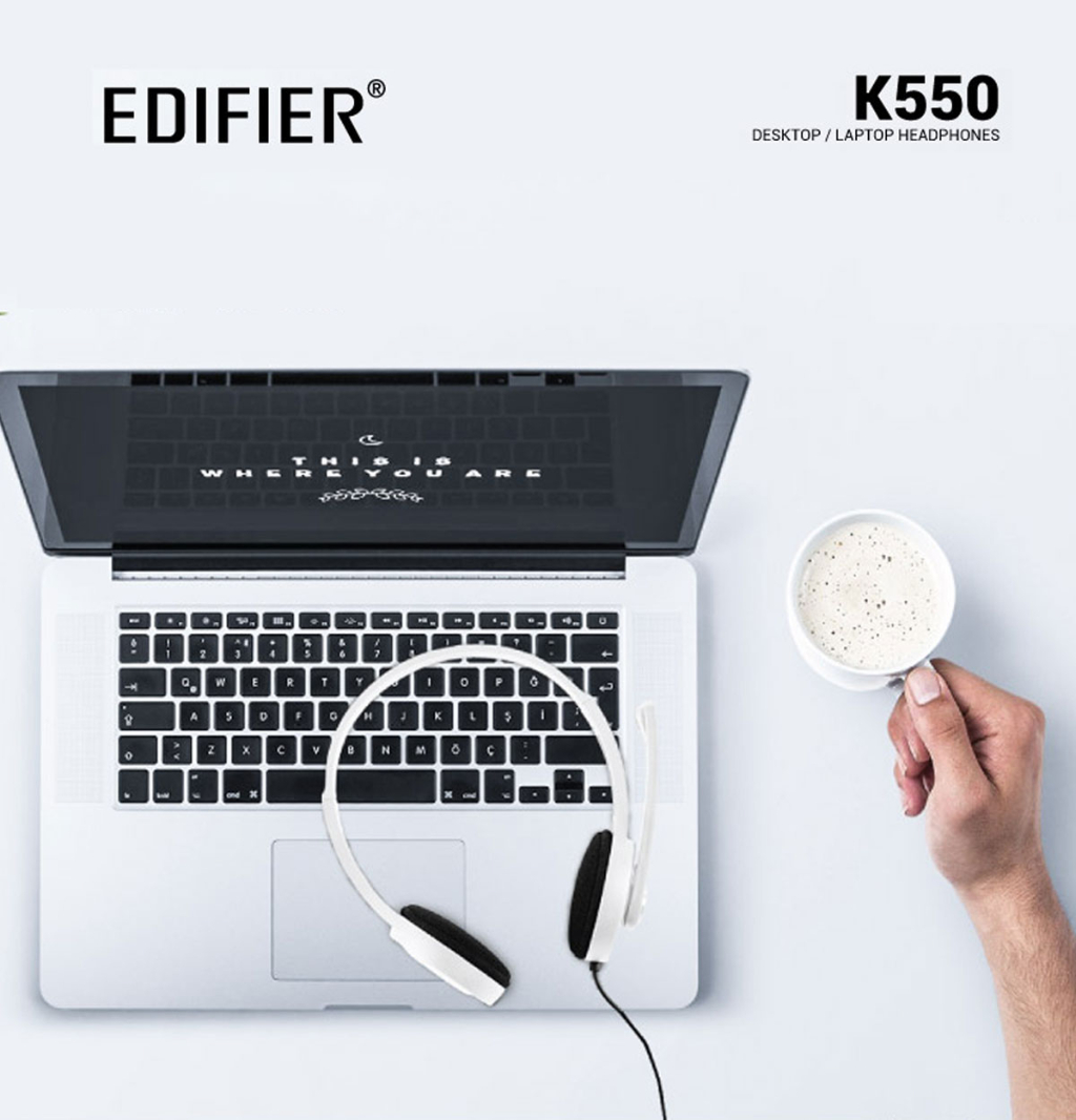 Edifier K550 OnEar Wired Headphones AUX Jack Adjustable Mic