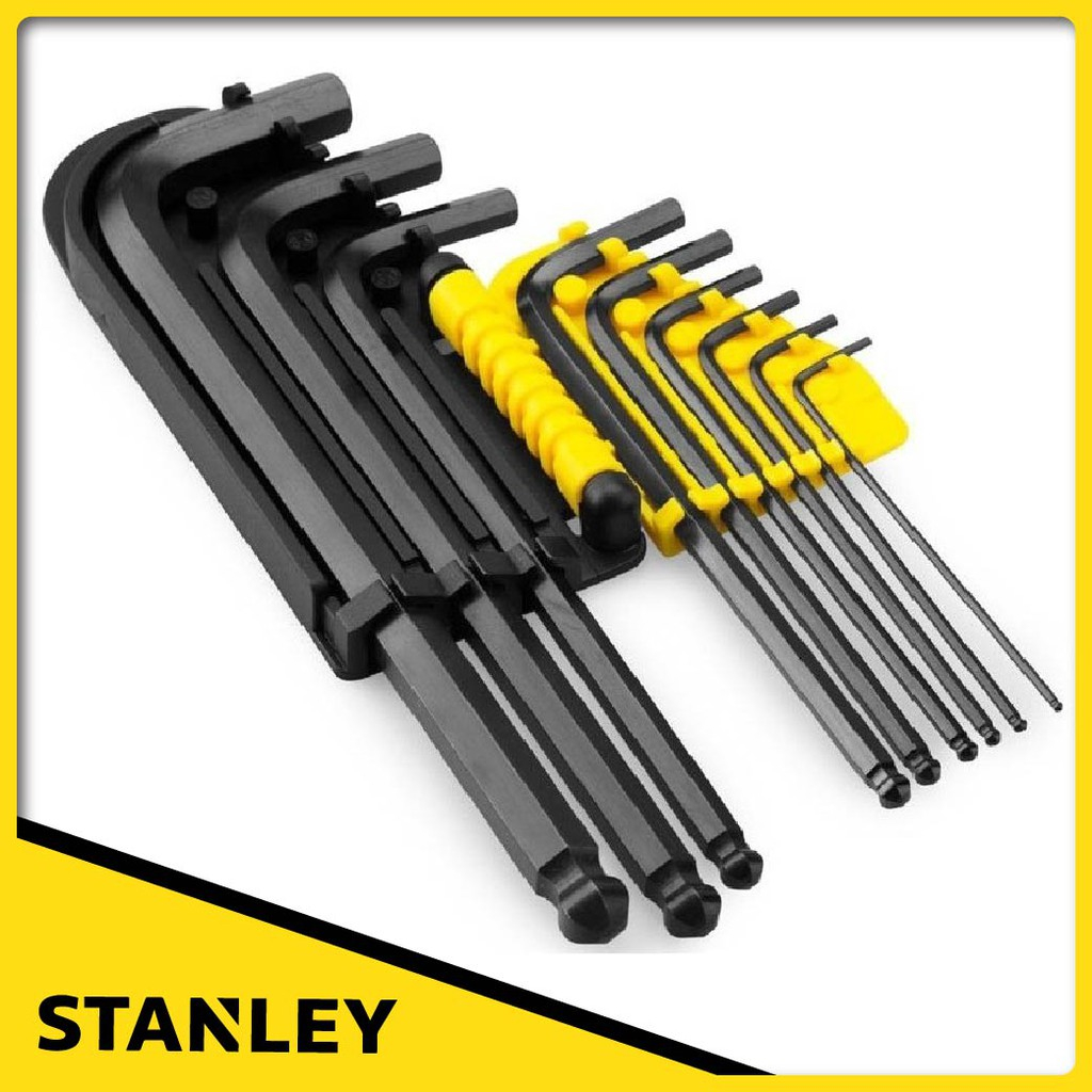Stanley Hex Key Set Ball Point With L Arm Allen Key Set Ball Tips ...