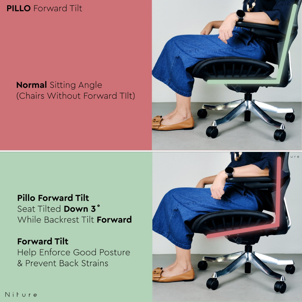 PILLO Office Chair/Ergonomic Chair/High Back Mesh Chair/Kerusi Office ...