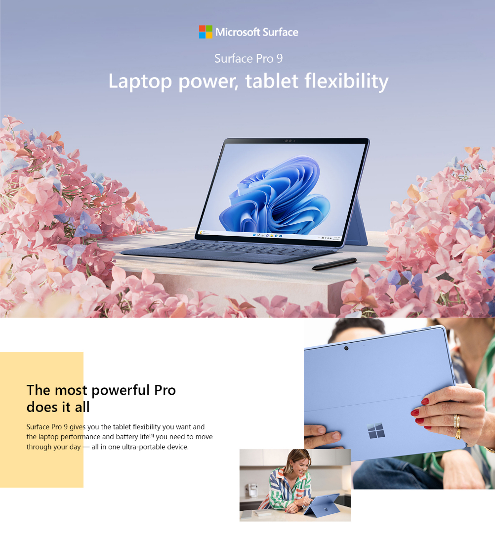 Surface Pro 9: 2-in-1 versatility, laptop power, tablet flexibility