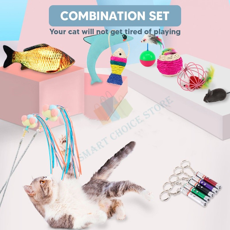 (Set)Value Cat Toys Multi-color Interactive Various Kitten Toy Cat Toy ...