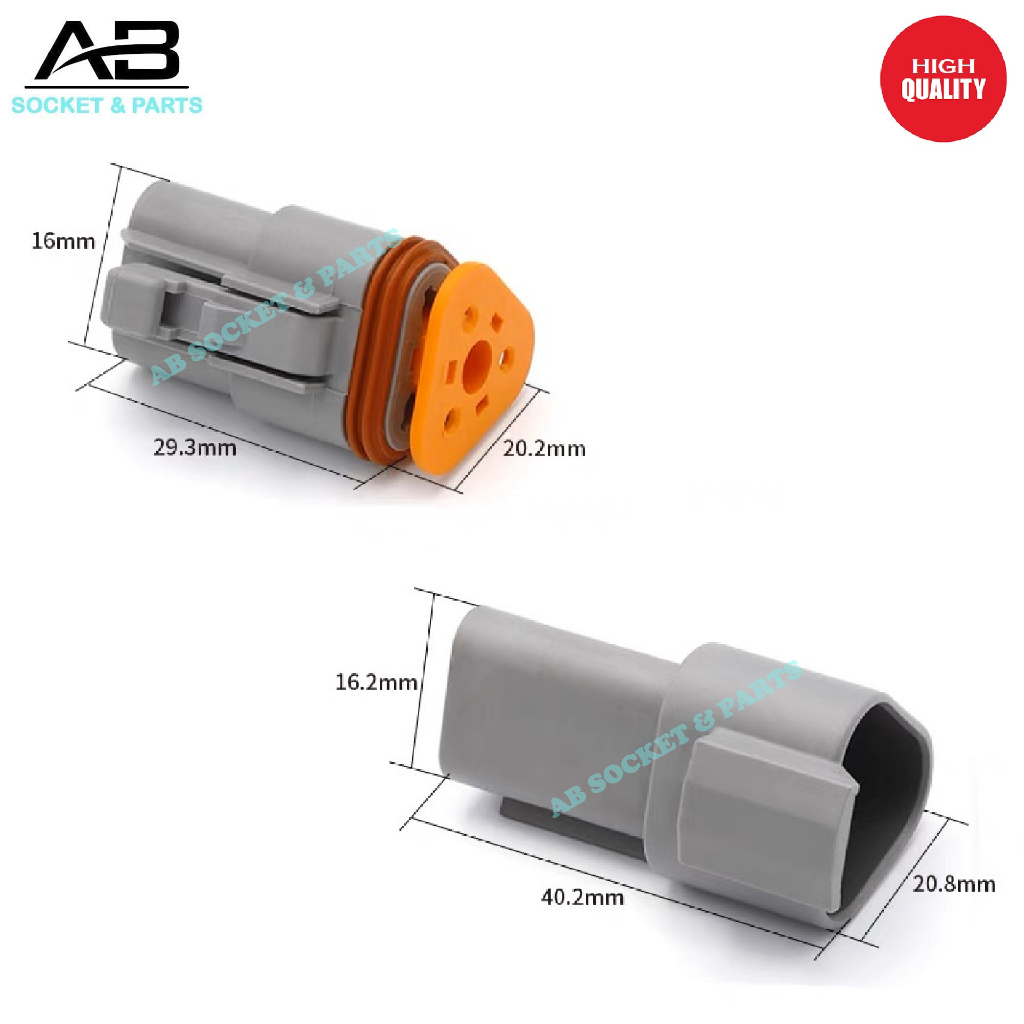 2 Pin & 3 Pin Deutsch DT Series Automotive Socket Connector | Shopee ...