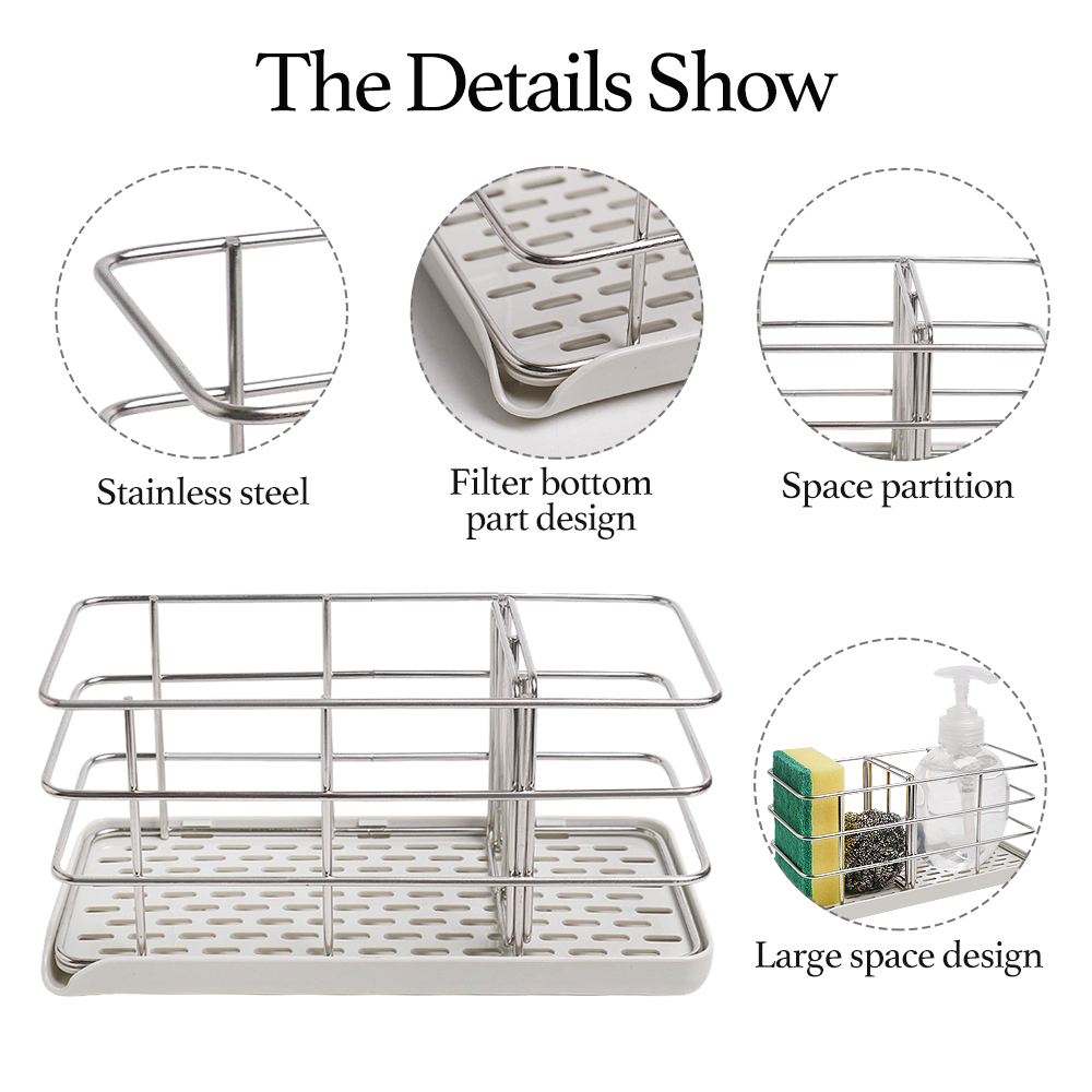 Sponge Rack Holder Kitchen Sink Rack 304 Stainless Steel Kitchen Sink ...
