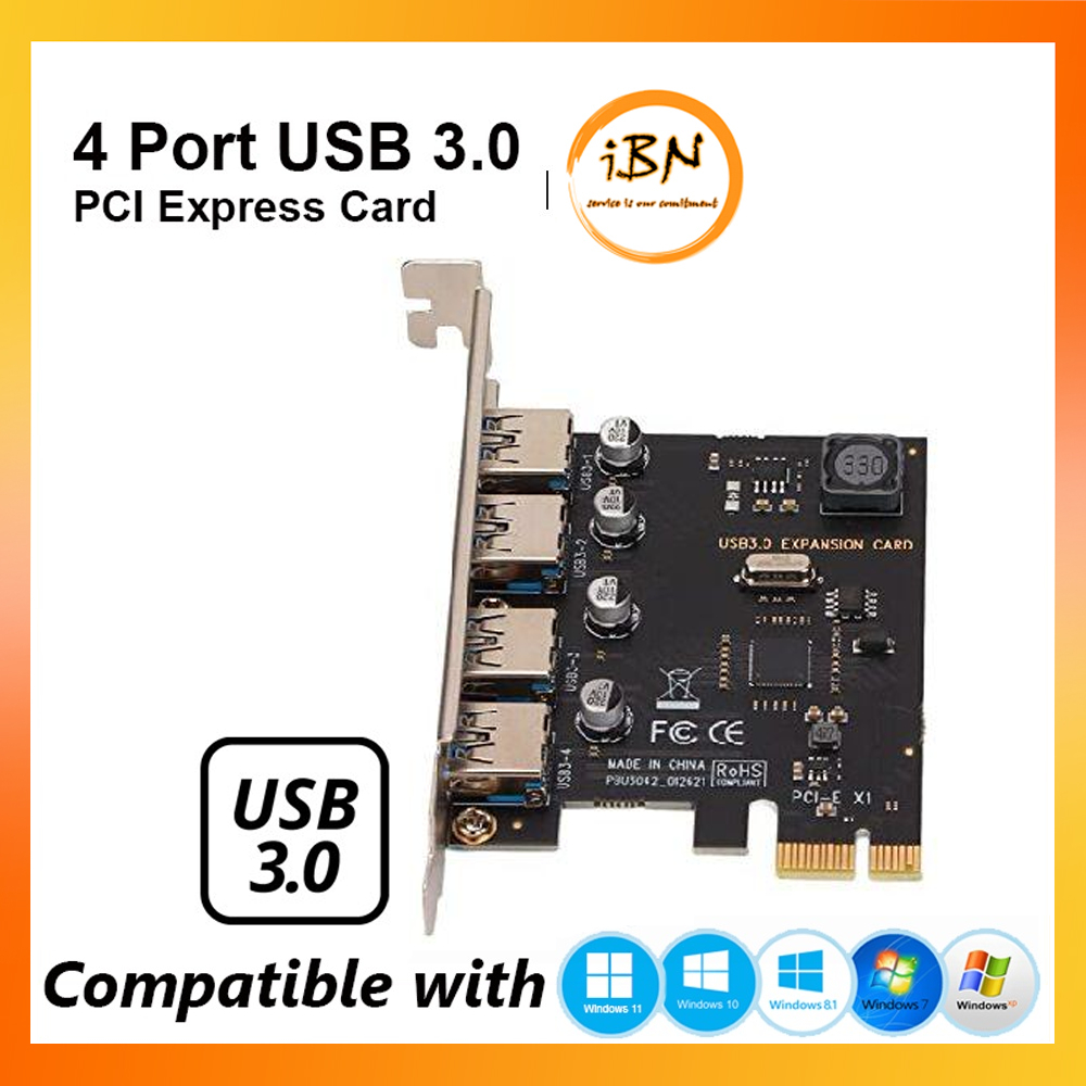 4 PORTS USB 3.0 USB3.0 Internal PCIe PCI-E Express Expansion Card ...