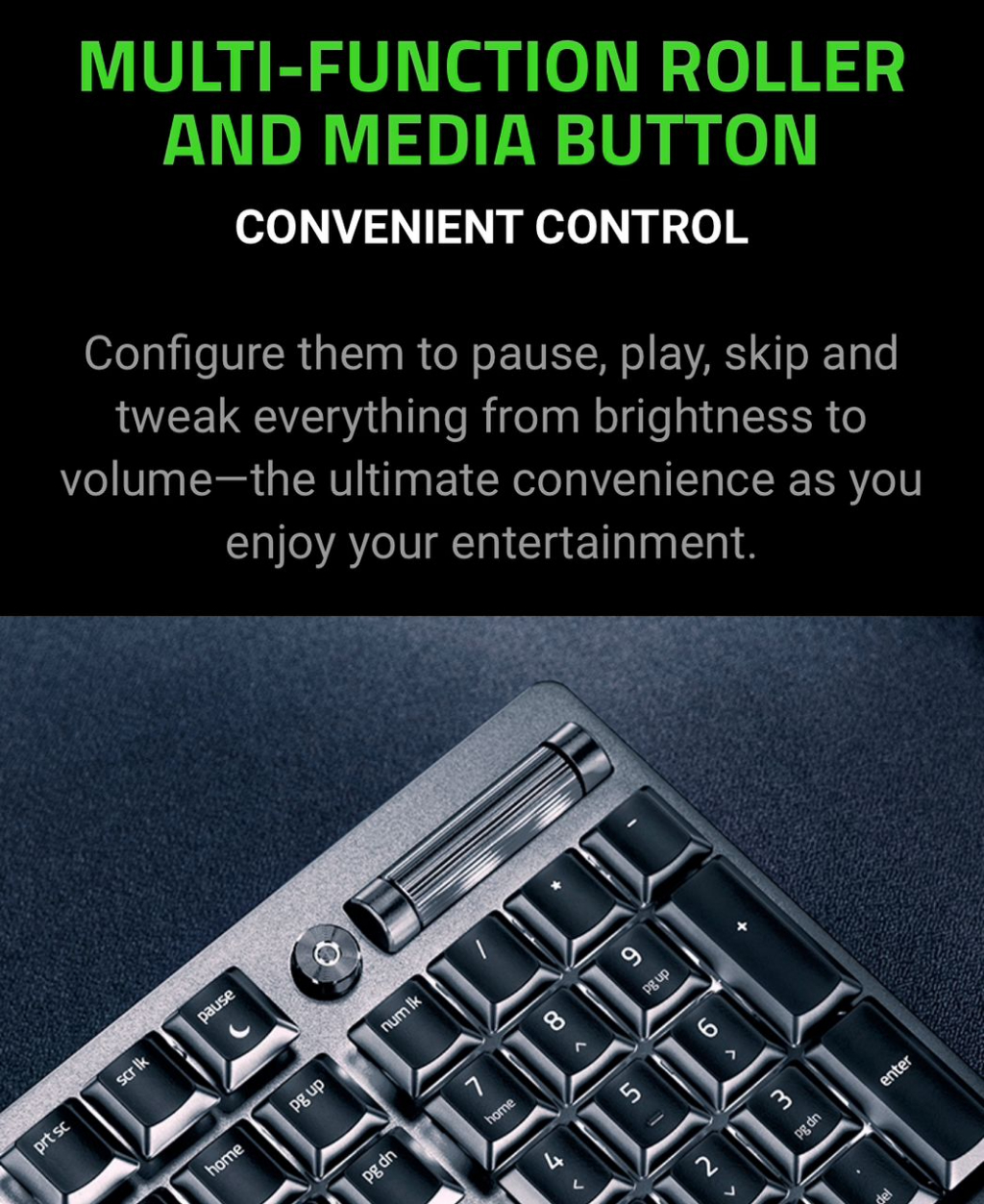Razer DeathStalker V2 Gaming Keyboard | Multi Function Roller & Media ...