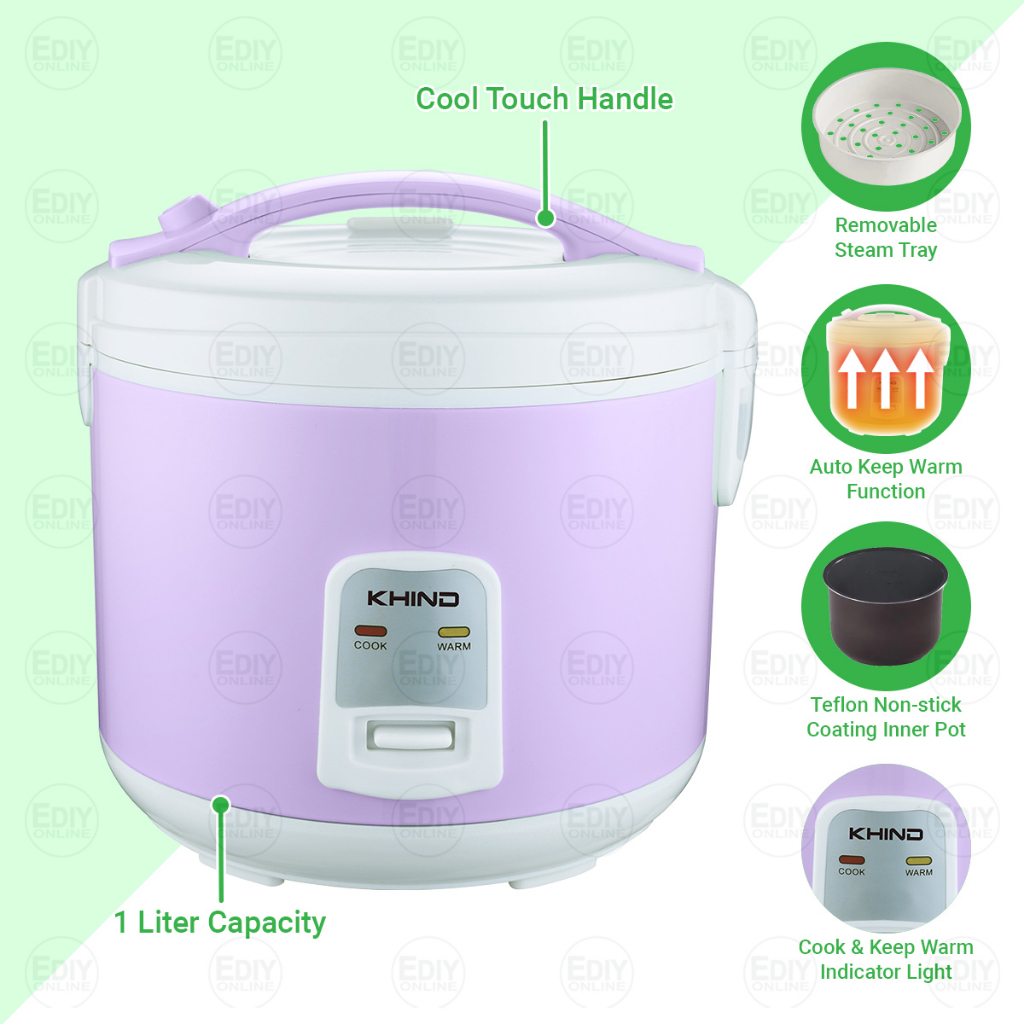【SIRIM】 KHIND RCJ1008 RCJ-1008 JAR RICE COOKER 1.0L PERIUK NASI 饭煲 ...