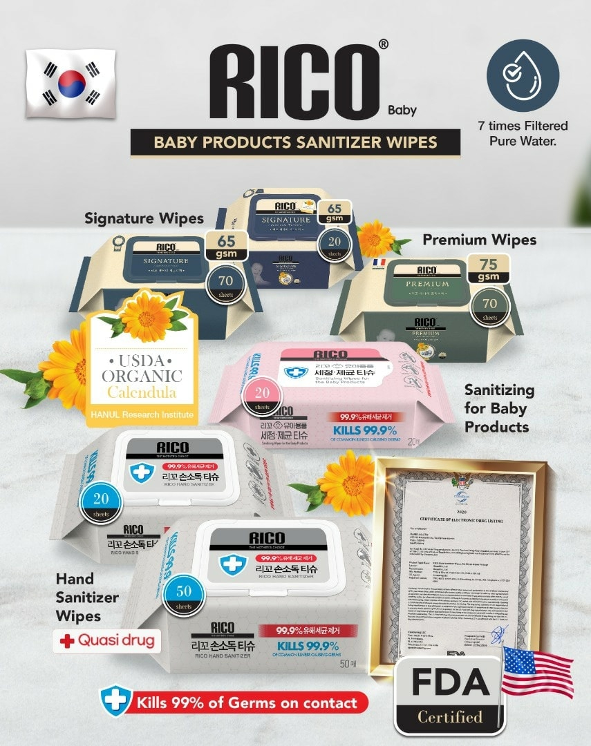 Rico Baby Wipes Wet Tissue Premium / Agabom Ultra Thick Baby Wipes ...