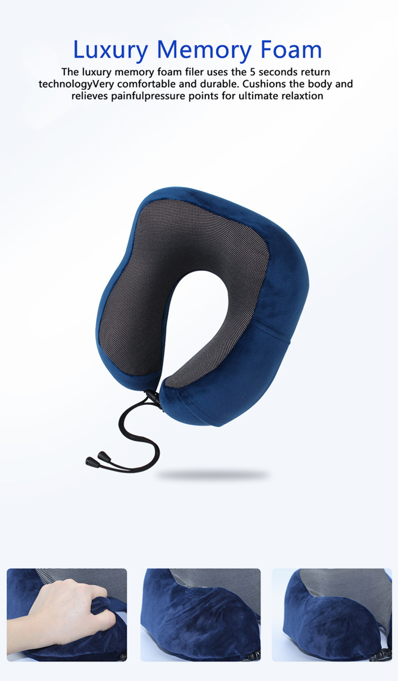 Travel Pillow Memory Foam Deluxe U Shape - Car Plane Cushion By Branded Wear - View #5