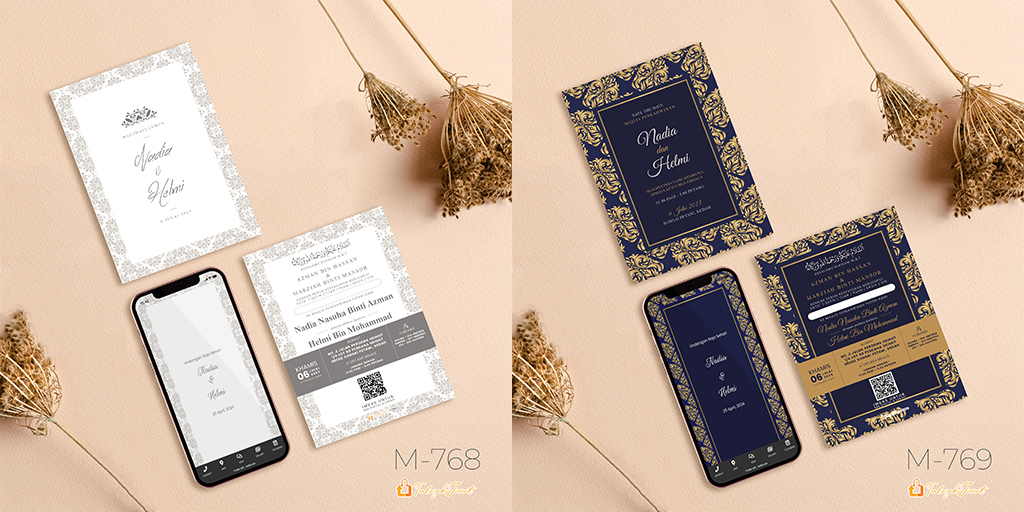 Kad Kahwin Design songket | Wedding Card + Digital Card New Design ...