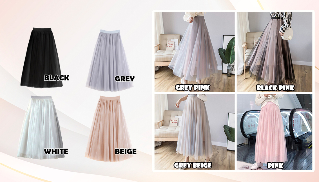 McJoden - PRINCESS (3Layers) Tutu Tulle Skirts Elastic High Waist Long ...