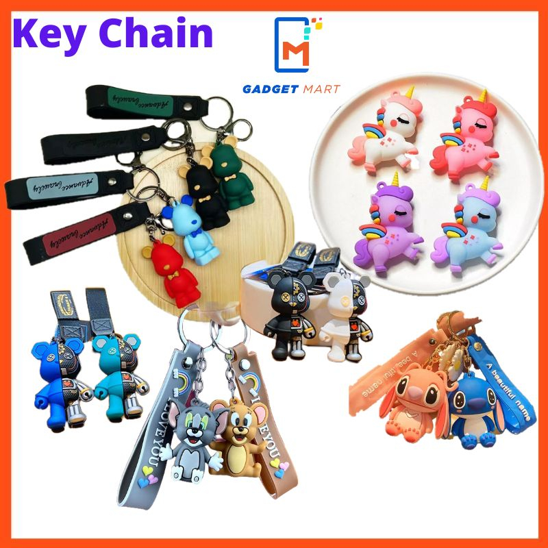 unicorn marvel Key chain Cute l Astronaut Bear Doll stich Tom Jerry ...