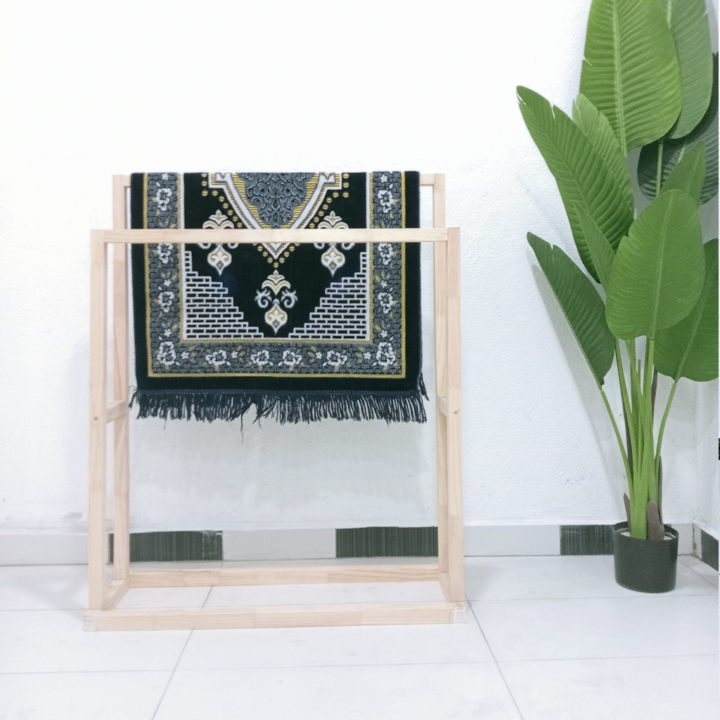 Rak Penyidai Baju Tuala | STANDING TOWEL RACK / PINE WOOD Towel Hanger ...