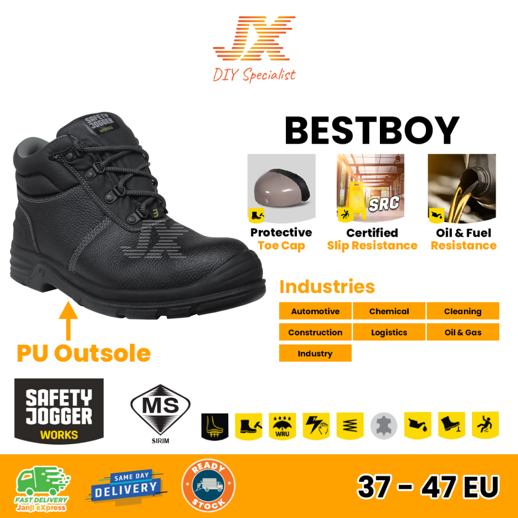Safety Jogger Bestboy Enhanced Edition S3 SIRIM Mid Cut Safety Shoes