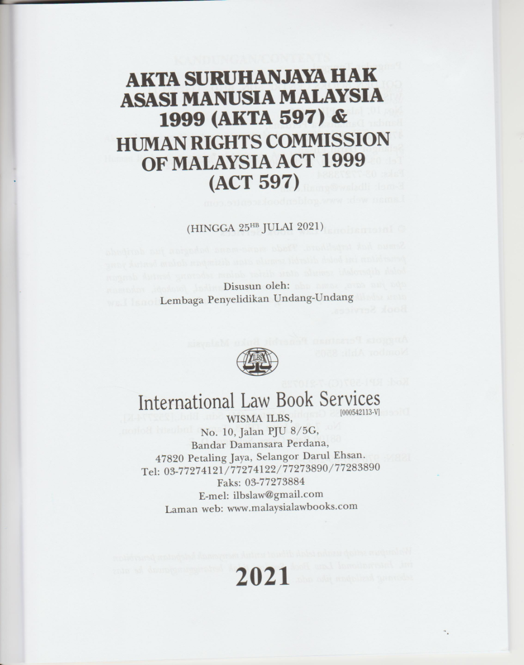 HUMAN RIGHTS COMMISSION OF MALAYSIA ACT 1999 [ACT 597] - EDISI DWI ...