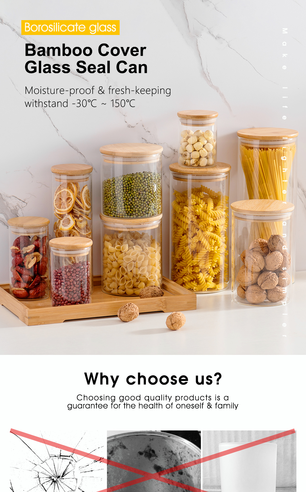 U-HOME 10 Pcs Glass Jar Set Kitchen Seasoning Bottle Airtigh Food ...