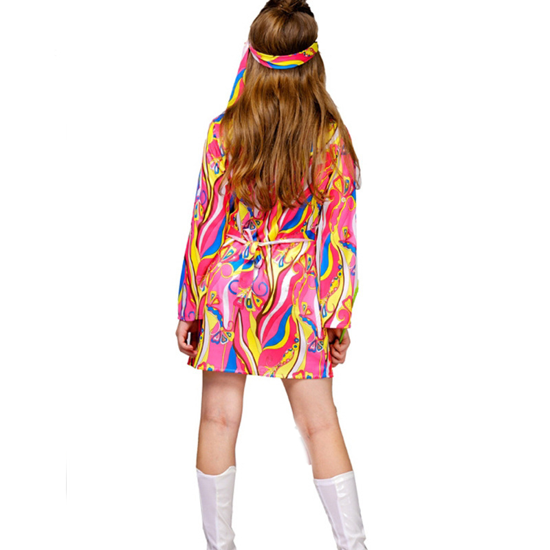 Children Girl Retro 60 70s Disco Dazzler Costume Sparkle Metallic