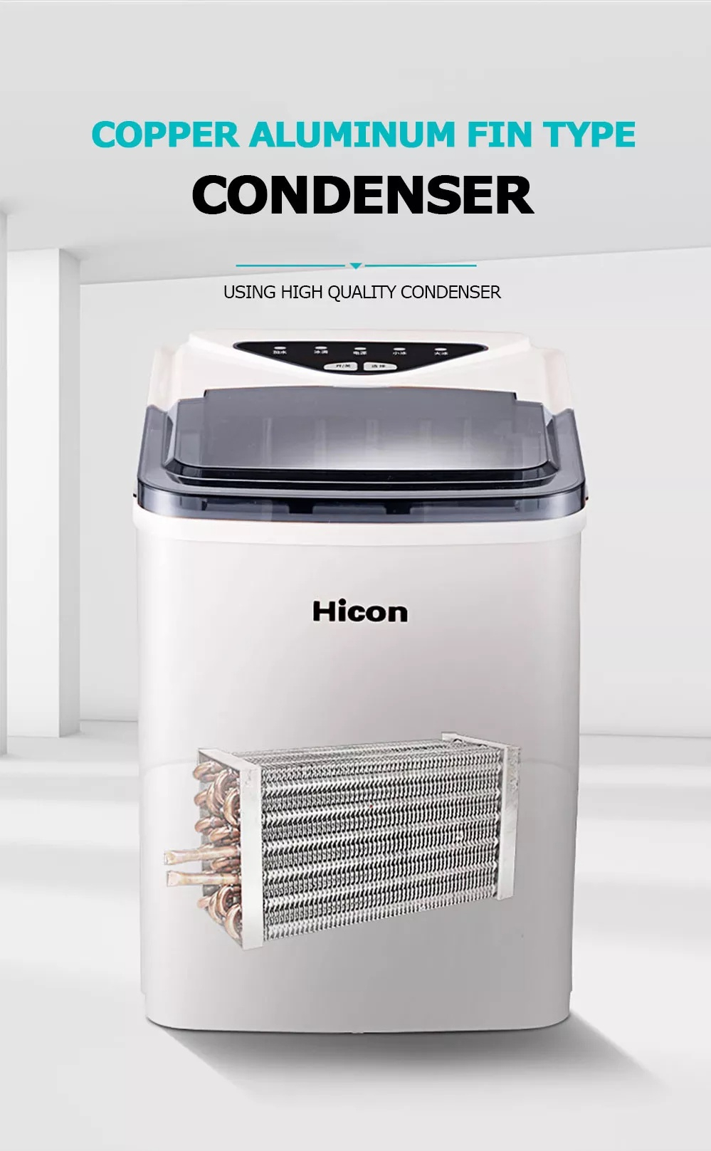 Hicon Mini Ice Maker Machine Electric Automatic 15kg24H Fast Ice Cube