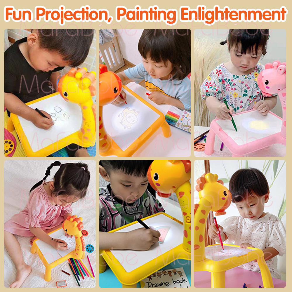 Projector Kids Painting Learning Drawing Table Toy Light Mainan Budak ...