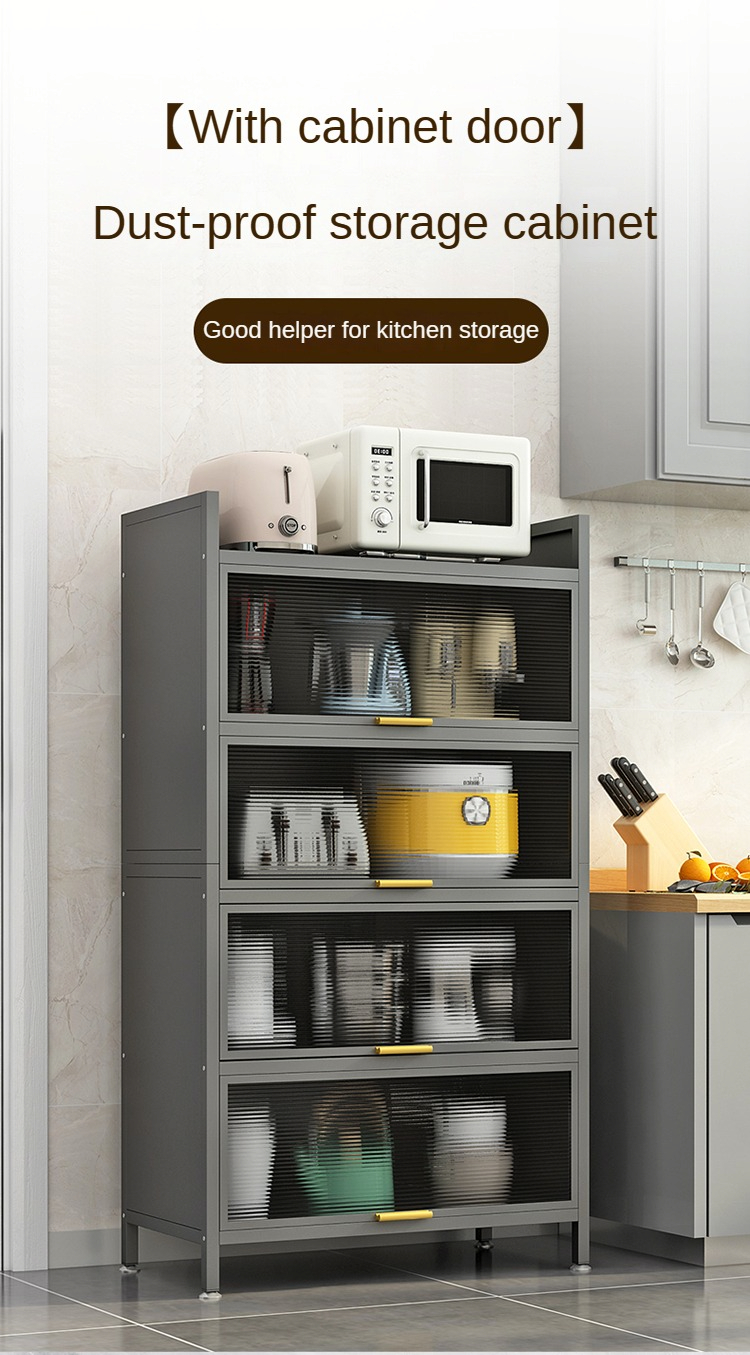 Multifunction Dust-Proof Kitchen Cabinet Rack Microwave Oven Cabinet ...